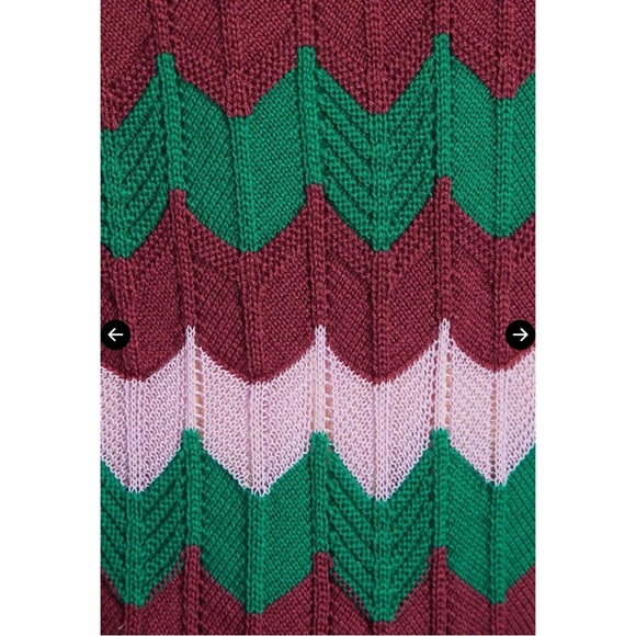 NWT M MISSONI Wide Leg Knit Jumpsuit Long Overalls Zig Zag Pattern V-Neck XS - Picture 4 of 16